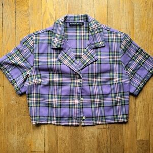 Brandy Melville Purple Button Cropped Top 🔮